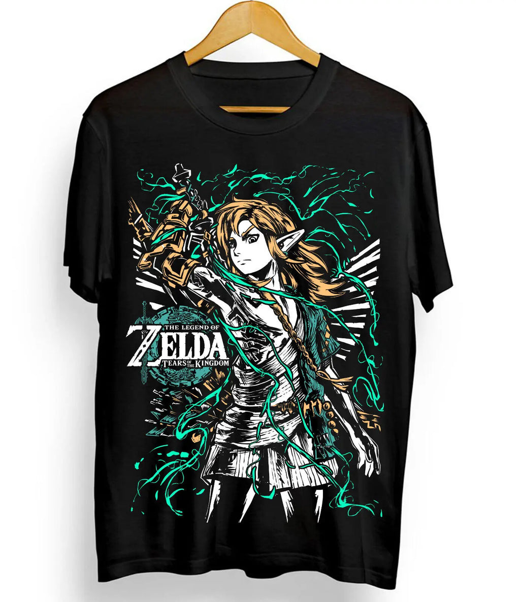 The Legend of  T-shirt Link To The Past Graphic Print Black Shirt All Size