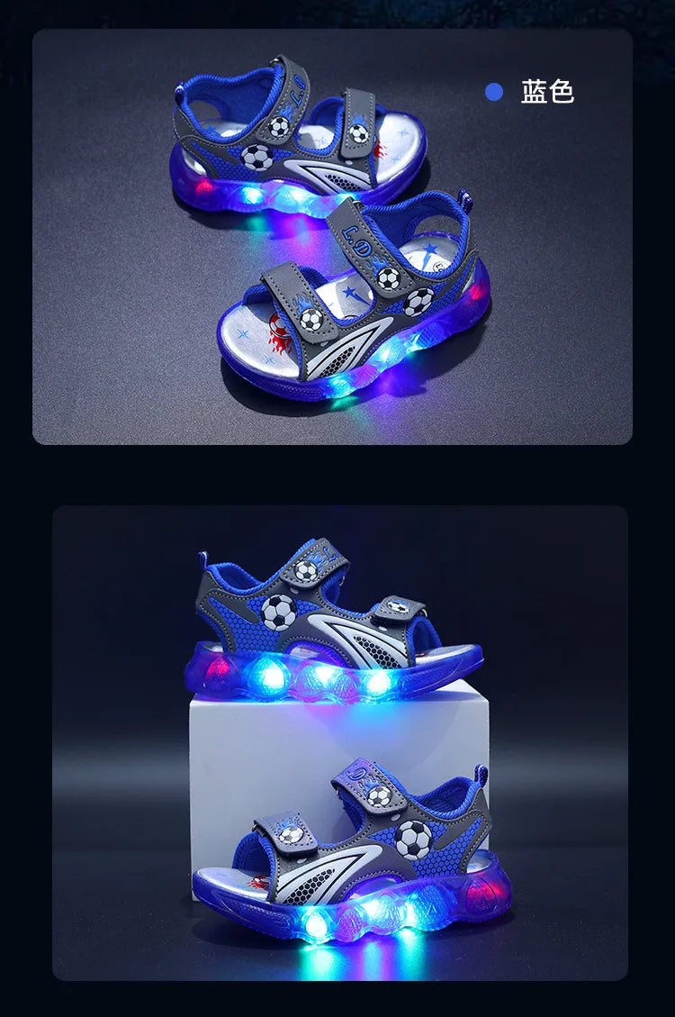 Summer Sandals New Sport Comfort Child Shoes Anti Slip Breathable Soft Light Up Boy Shoes Fashion Beach Casual Sandals Босоножки