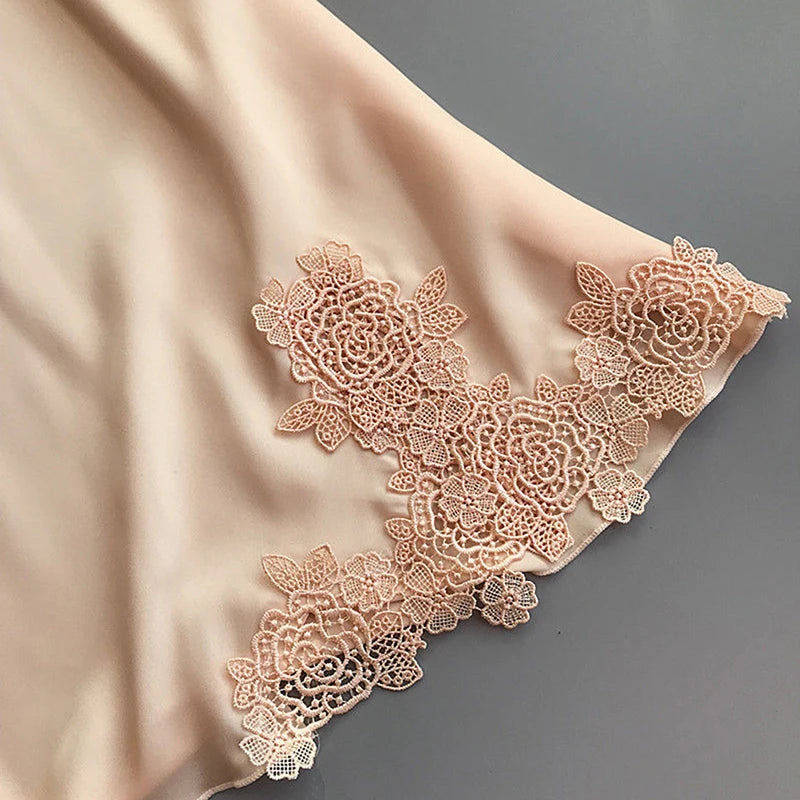 Ladies Spring And Summer Ice Silk Thin Halter Home Service Satin Night Dresses Sexy Pajamas Women's Silk Suspender Nightdress