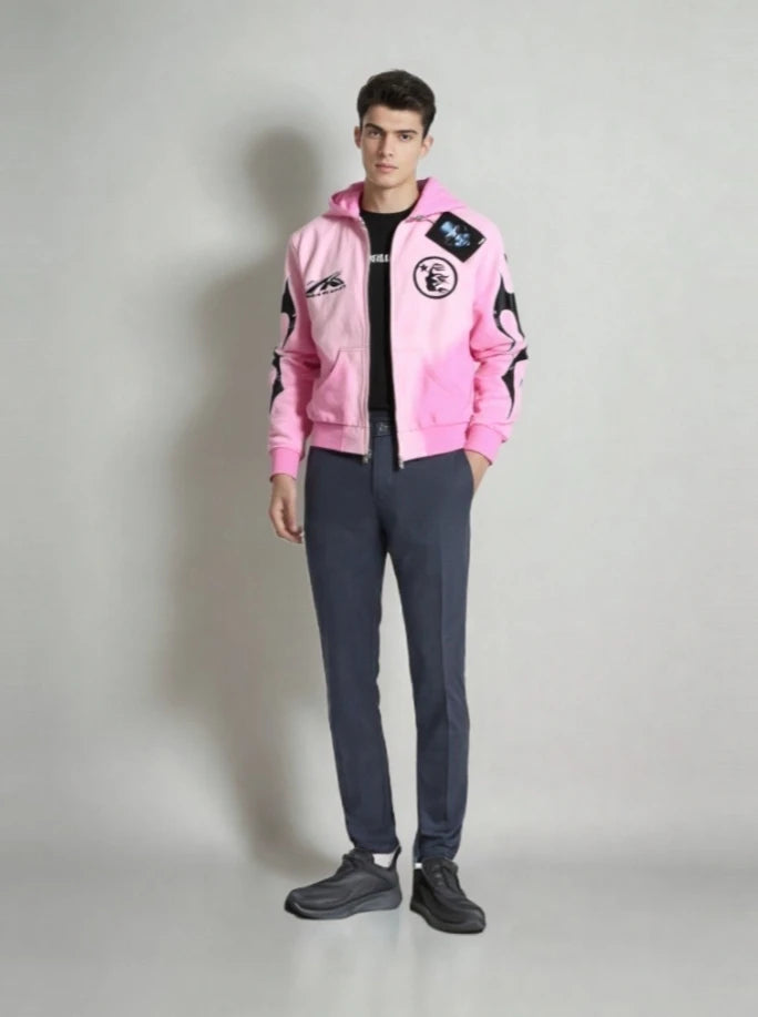 Hellstar Pink Zip Sweater HSSET037