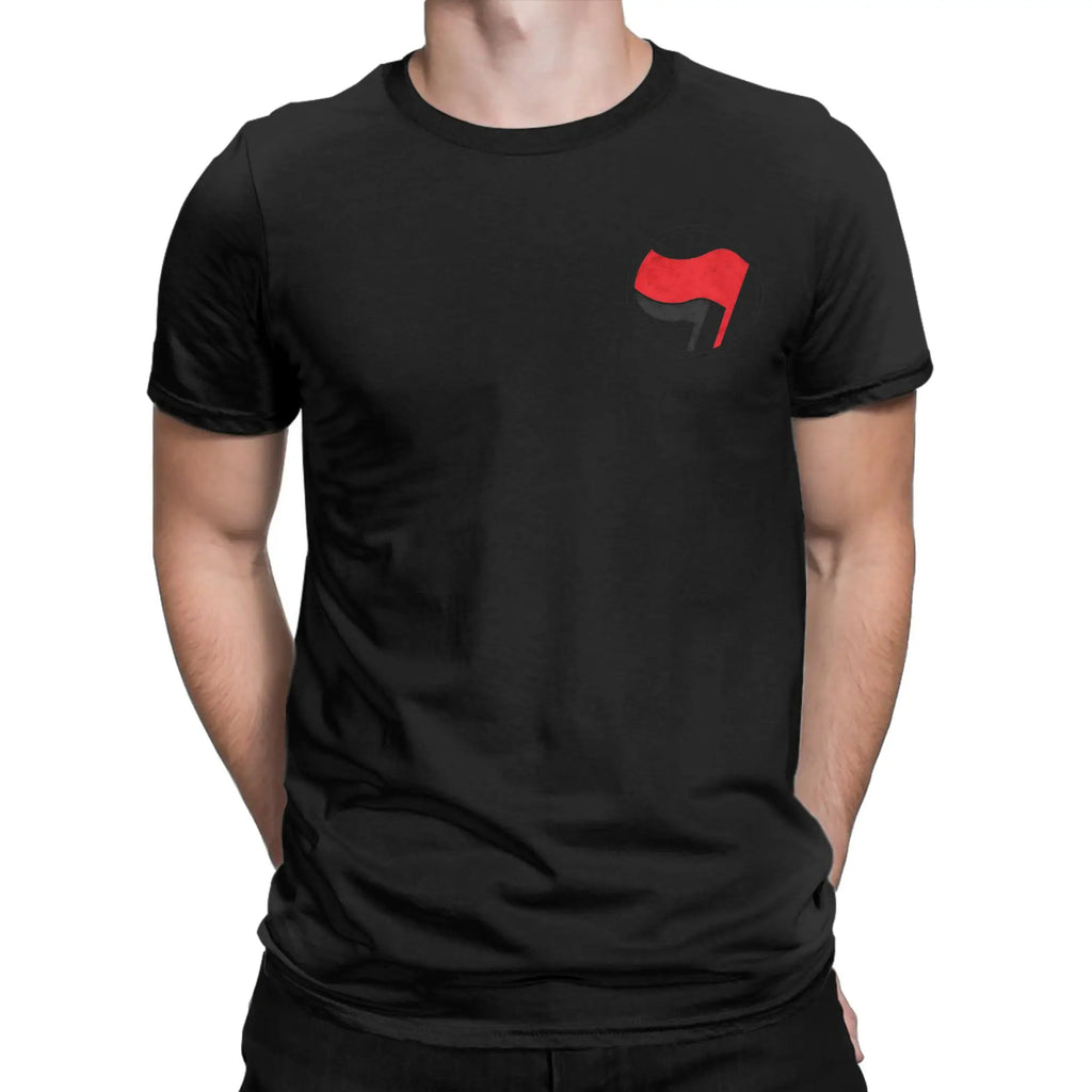 Anti Fascist Logo T-Shirts for Men Women  Humorous 100% Cotton Tees Crew Neck Short Sleeve T Shirt New Arrival Clothes