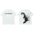 Men Tshirt Streetwear Japanese Harajuku Cartoon Angel Wings Graphic T-Shirt Summer 2025 HipHop T Shirt Anime Tops Tee Cotton Y2K