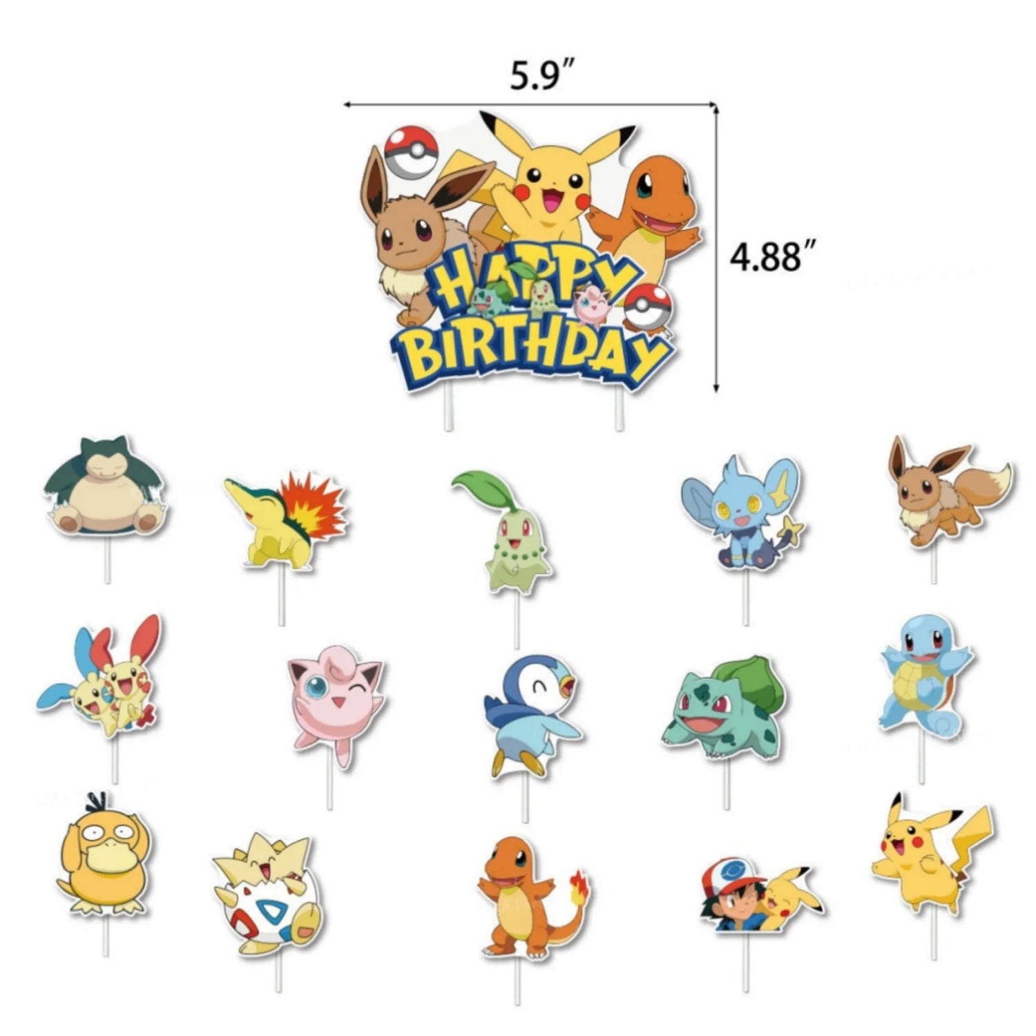 Pokemon Birthday Party Decoration Cartoon Theme Tableware Set with Cups Plates Napkins Pikachu Balloons Banner Kids Party Favors