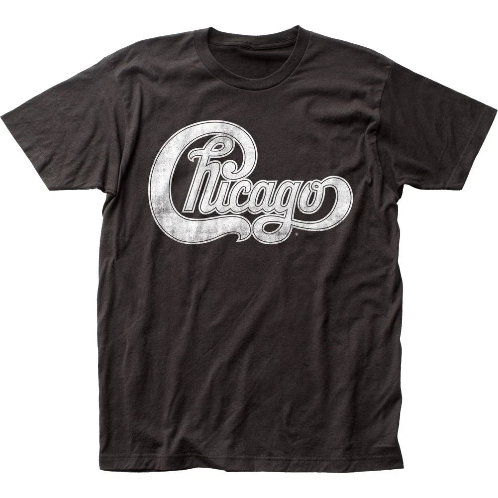 Chicago Logo Mens T Shirt Music Classic Concert Rock Band Tee New Black