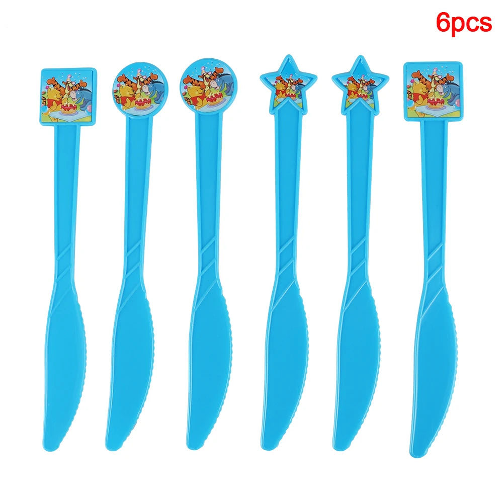 Winnie The Pooh Cartoon Birthday Party Balloon Decoration Children's Tableware Set Backpack Background Flag Stickers Balloon Set