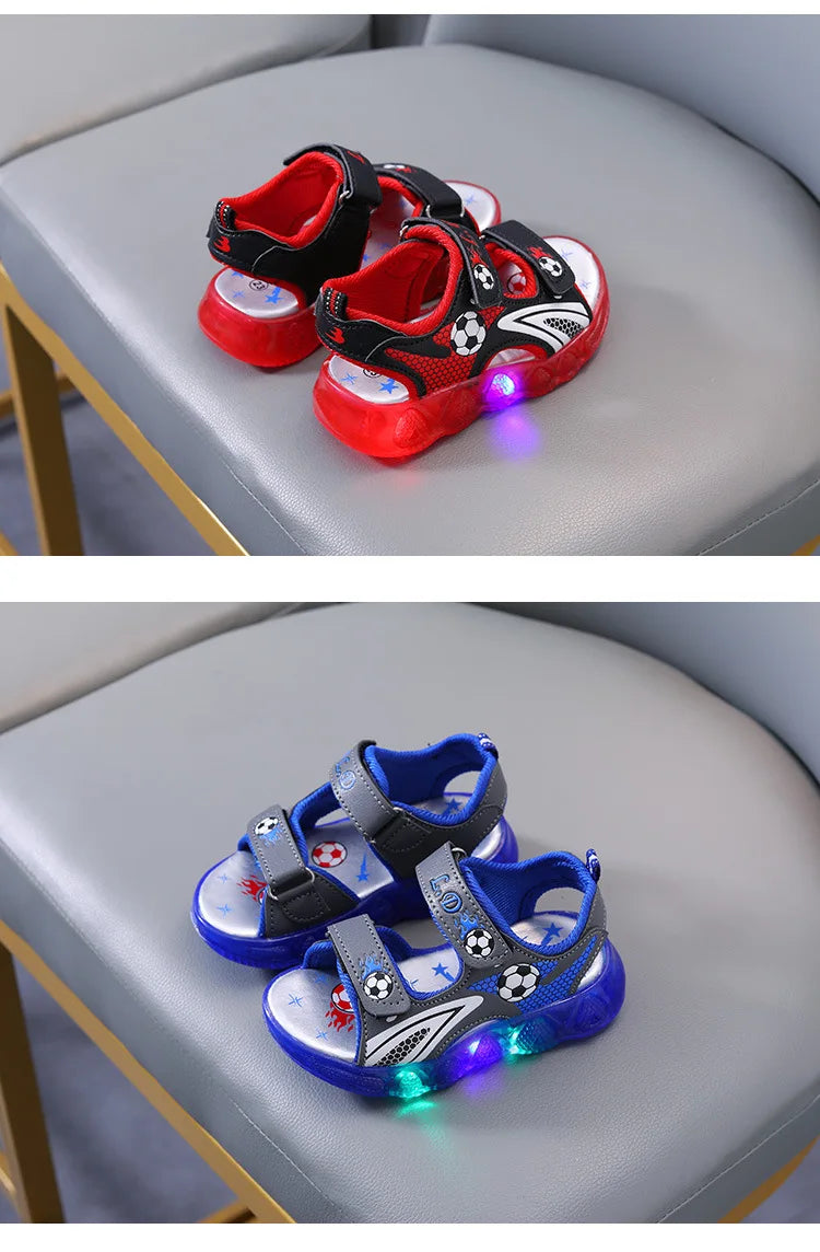 Summer Sandals New Sport Comfort Child Shoes Anti Slip Breathable Soft Light Up Boy Shoes Fashion Beach Casual Sandals Босоножки
