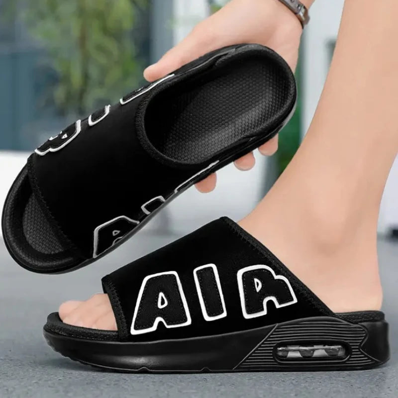 Summer Sandals Luxury Air Cushion Shock Absorbing Designer Slippers for Men Comfort Casual Slippers Loafers Chanclas Slide