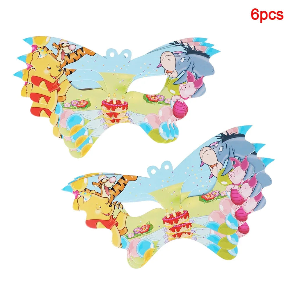 Winnie The Pooh Cartoon Birthday Party Balloon Decoration Children's Tableware Set Backpack Background Flag Stickers Balloon Set