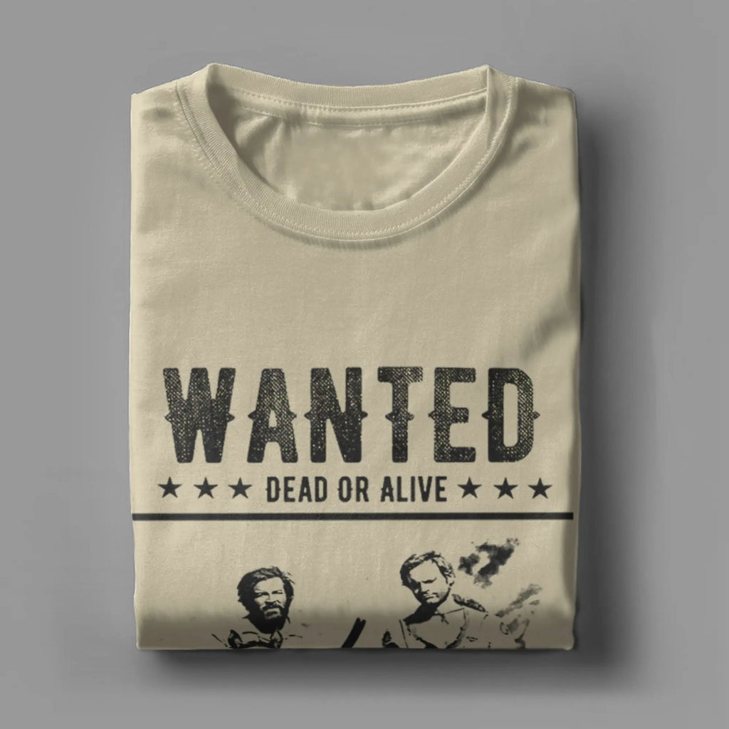 Men T-Shirts Wanted Bud Spencer And Terence Hill Cool Cotton Tee Shirt Short Sleeve  T Shirt Round Collar Clothes Unique