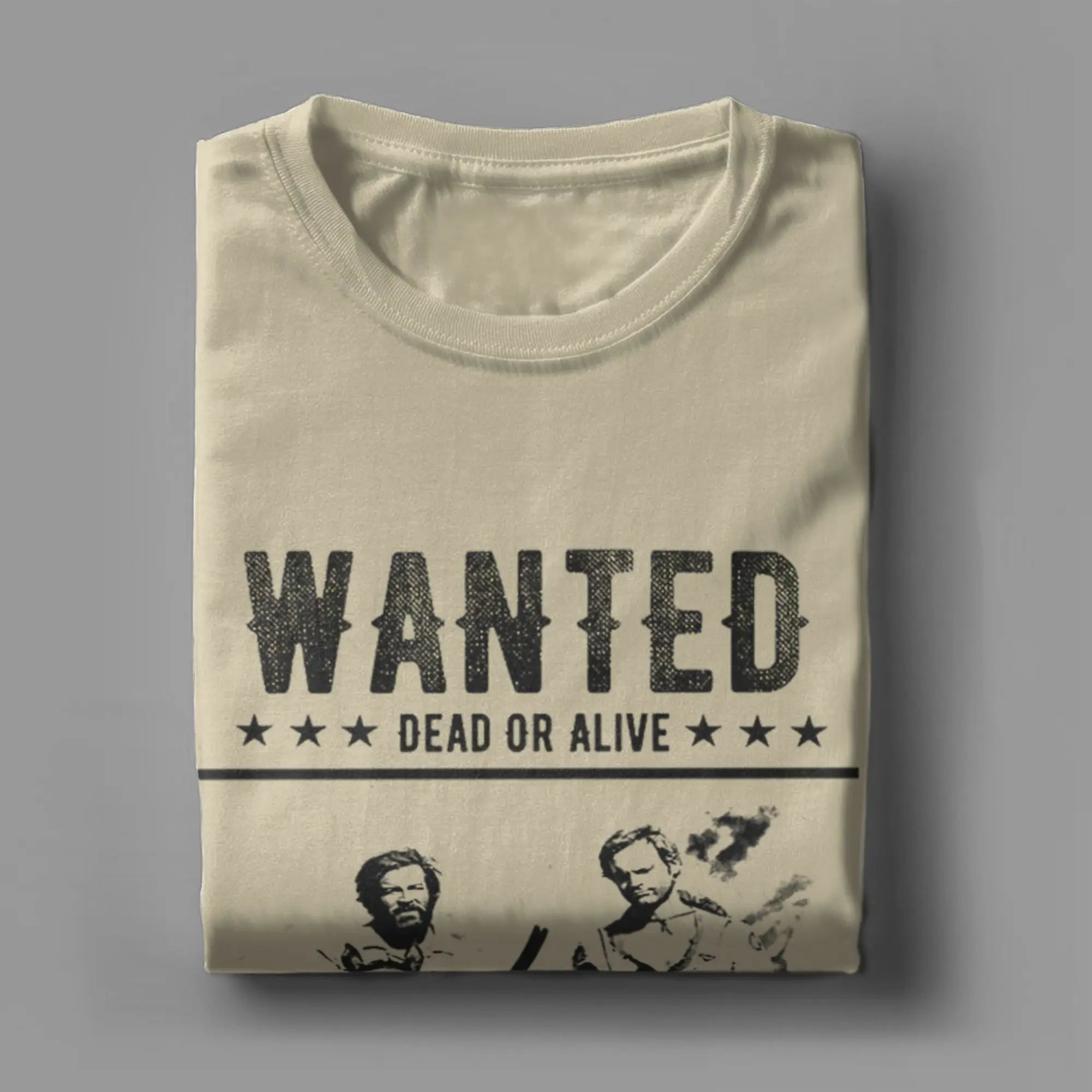 Men T-Shirts Wanted Bud Spencer And Terence Hill Cool Cotton Tee Shirt Short Sleeve  T Shirt Round Collar Clothes Unique