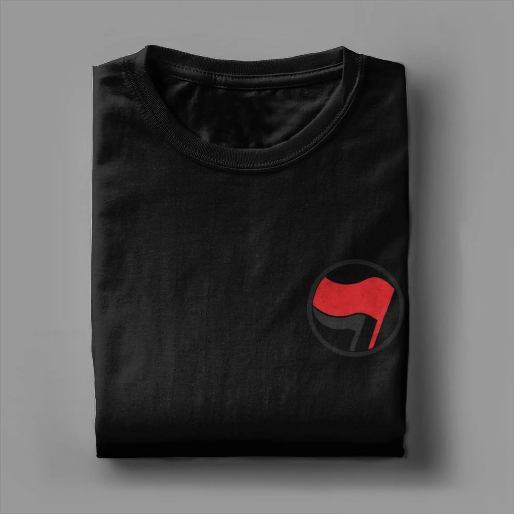 Anti Fascist Logo T-Shirts for Men Women  Humorous 100% Cotton Tees Crew Neck Short Sleeve T Shirt New Arrival Clothes