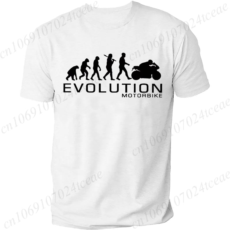 Men's Summer Clothing Fashion Casual Loose Tee Shirt Evolution Motorcycle Printed T-Shirts Round Neck Short Sleeved T-shirt Top