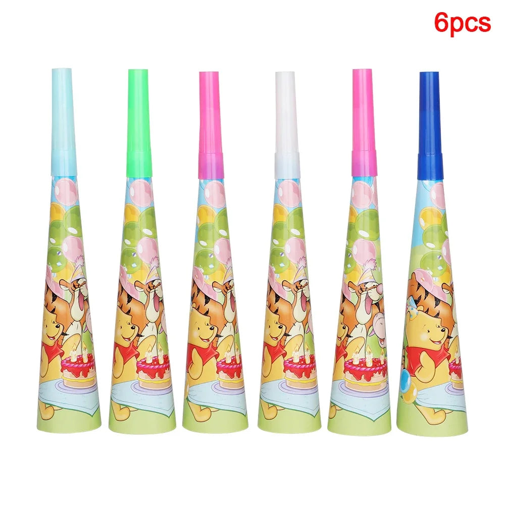 Winnie The Pooh Cartoon Birthday Party Balloon Decoration Children's Tableware Set Backpack Background Flag Stickers Balloon Set