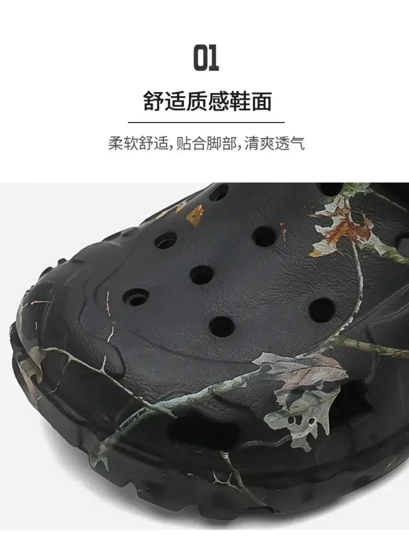 Summer Men's and Women's Wooden Clog Sandals, Classic Couple Courtyard Shoes, Men's Fashion Casual Sandals, Casual Slippers