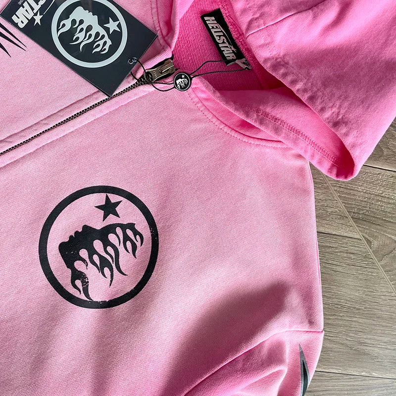 Hellstar Pink Zip Sweater HSSET037