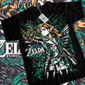 The Legend of  T-shirt Link To The Past Graphic Print Black Shirt All Size